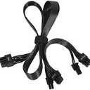 Certusfun PCIE Cable for Corsair, 65CM 8 Pin to Dual 6+2 Pin PCIE Power Cable for Thermaltake, Male to Male GPU Cable for ARESGAME Modular Power Supply (65cm+15cm)