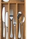 Acacia 4 Slot Silverware Drawer Organizer - Cutlery Holder with Flatware Tray