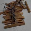 HOUSE DAY Wooden Pants Hangers 20 Pack, Non Slip Wood Skirt Hangers, Smooth Finish Wood Jeans Hanger, Clamp Hanger for Skirts, Slacks, with 360 Swivel Hook (Natural)