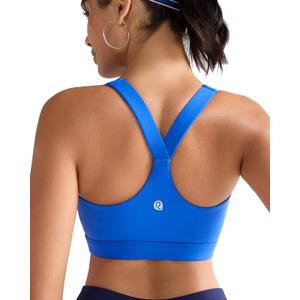 RUNNING GIRL Sports Bras for Women, Molded Cup High Impact Blue Sports Bra Workout Bras for Women High Support Racerback(WX3046 Cerulean Blue M)