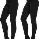 Citystl Opaque Black Tights for Women, 80D Tummy Compression Plus Size Tights, Control Top Microfiber Pantyhose for women(Black-L/ XL)