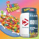 Dymatize x Fruity Pebbles ISO100 Whey Protein Powder Isolate, 25g of Protein, 20 Servings, 5.5g BCAAs, 120 Cal., Gluten Free, 1g Fat, 1g Sugar, 2g Carb (EXP 03/01/28)
