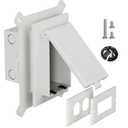 Recessed Outlet Box, DBVS1W-1 Low Profile Electrical Outlet Boxes, Wall Plate Kit for New Vinyl Siding, Enclosed Weatherproof Pack with Duplex & Decorator Style Covers,1-Gang, Vertical, White
