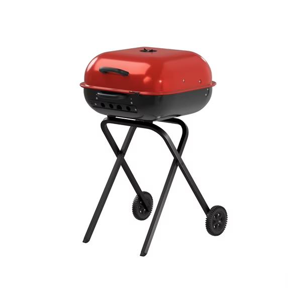 Walk-A-Bout Portable Red Charcoal Grill Red