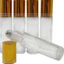 24Pack Essential Oil Roller Bottles 10ml Clear Glass Roller Bottles with Stainless Steel Roller Balls Leak Proof Roll on Bottles for Travel Perfume Essential Oil