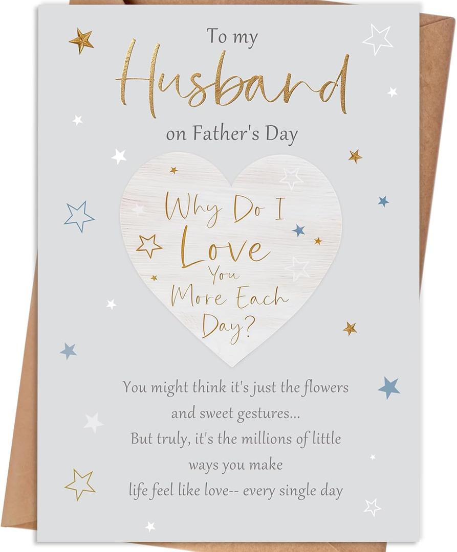 7 x Husband Fathers Day Card, Father's Day Cards Gifts for Husband from Wife, Fathers Day Card Gifts for Hubby, Fathers Day Decorations