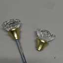 1 Pack Glass Door Knobs Interior Mortise Lock Replacement Set with Spindle, Brushed Gold Crystal Door Knobs for Replacing Broken Old Antique Lock Sets on Interior Door, Satin Brass Finish