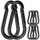 8 Pack Spring Snap Hooks, Heavy Duty Carbon Steel Carabiner Clip, Capacity 500Lbs 5/16x3 Quick Link Buckle Clip for Camping, Fishing, Hiking M8 Key Chain Carabiner for Swing and Hammock
