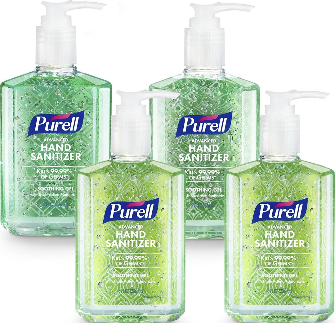 Purell Hand Sanitizer Soothing Gel Pump Bottle, 4ct x 8 oz - 9674-06-ECDECO