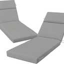 2 Pack Grey Outdoor Chaise Lounge Cushions, 72x21x3 in
4-Section Folding Design, 28D Foam, Waterproof, Fade Resistant, Secure Ties, 3 in Thick, Pool Deck, Patio and Outdoor Use