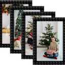 8x10 Picture Frame Set of 4, Black Beaded Photo Frames Display Pictures 5x7 with Mat or 8x10 without Mat, Multi Photo Frames Collage for Wall or Tabletop Decor