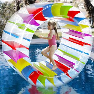Zcaukya 65"/47" Giant Inflatable Wheel Roller, Colorful Water Rolling Wheel Float for Kids Summer Swimming Pool Parties, Rolling on The Lawn, Indoor Outdoor Fun Toys for Games Supplies Zcaukya 65"/47" Giant Inflatable Wheel Roller, Colorful Water Rolling Wheel Float for Kids Summer Swimming Pool Parties, Rolling on The Lawn, Indoor Outdoor Fun Toys for Games Supplies