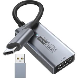 Newhope Video Capture Card, 4K HDMI to USB C 3.0 Capture Card, 1080P HD 60fps Live and Record Video Audio Grabber for Gaming, Streaming, Teaching, Video Conference (Grey)