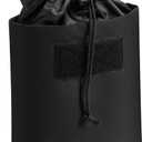 TACNEX Folding Dump Pouch for Duty/Battle/Range Belt Roll Up MOLLE Magazine Drop Pouch Drawstring Open Mag/Tool Recovery Waist Bag Utility Storage Pack for Hunting Shooting (Vertical Black)