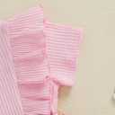 Newborn Baby Girl Easter Outfit Rabbit Romper Dress Ribbed Ruffle Skirt Hem Jumpsuit Cute Summer Clothes (Pink) 3-6 M