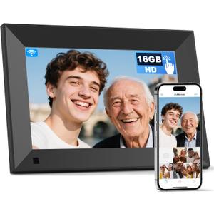 8 inch Digital Picture Frame, 1280x800 HD IPS WiFi Digital Photo Frame, 16GB Storage, Instantly Share Photo/Video via Apps/Email, USB/Mirco SD, Black