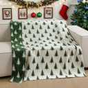 Hahafelt Chenille Throw Blanket Cute Soft Cozy Blanket Fuzzy Fluffy Fleece Throw for Couch Sofa Chair Bed Living Room Dorm Outdoor Woven Decorative Blankets Home Gift, 50 x 60''(Christmas Tree, Green)