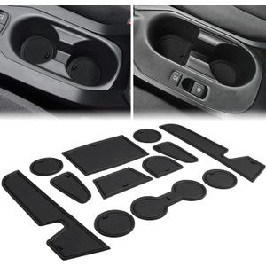 Auovo Cup Holder Insert Door Liners Compatible with Toyota Corolla Hatchback 2026 Accessories 2019-2024 2025 Car Console Cup Holder Door Pocket Mats Pads for Corolla Hatchback (12pcs/Set) (Black)