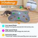 Interactive Cat Toys for Indoor Cats Exercise Toys Spin Feather Wand Tumbler Base, Touch Activate Mode Peek-A-Boo Felt Cover Toy Rechargeable