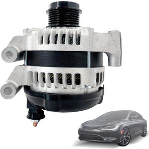 New Alternator Compatible with 2015-2017 Chrysler 200 3.6L,2014-2022 Jeep Cherokee KL V6 3.2L 160 Amp,12 Volt Alternator 6-Groove Decoupler Pulley Clockwise Replace# 4210000820, 4210000821