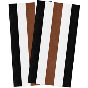 Kitchen Towels Set of 2 Brown Black White Dish Towels and Dishcloths Sets Decorative Tea Towel Boho Style Absorbent Hand Towels for Kitchen Bathroom Drying Cleaning Backing Home Decor (Modern0110)