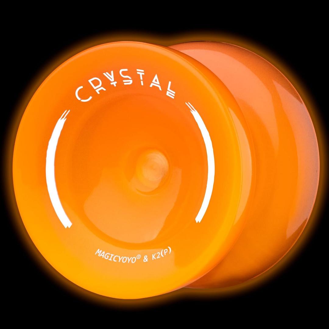 MAGICYOYO K2 Yoyo for Kids 8-12, Responsive Yo yo Glow in The Dark, Unresponsive Yo yos for Adults, Plastic Yo-yo Professional for Finger Spin Trick, 12 Yoyo Strings + Accessory kit (Glow Orange)
