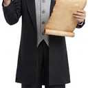 Gortykor Kids Abraham Lincoln Costume California Costumes for Boys Presidents Day Halloween Cosplay Costume, 10-12 Y