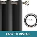 BGment Kitchen Curtain 45 Inch Length, Short Blackout Curtain for Small Window, Grommet Privacy Thermal Insulated Tier Room Darkening Drape for Bedroom, 1 Panel, 42 x 45 Inch, Dark Grey