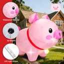 6FT Inflatable Pig Outdoor Decorations Blow Up Yard Decorations with LED Lights, Cute Pink Pig Inflatable for Holiday Garden Lawn Farm-Themed Party Dcor