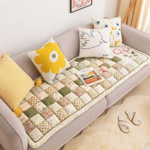 vctops Bohemian Patchwork Sofa Cover Cotton Quilted Couch Cover Floor Mat Floral Print Sectional Couch Cover Non-Slip Soft Sofa Slipcover Furniture Protector for Kids, Dogs, Cats (Green,28"x82") vctops Bohemian Patchwork Sofa Cover Cotton Quilted Couch Cover Floor Mat Floral Print Sectional Couch Cover Non-Slip Soft Sofa Slipcover Furniture Protector for Kids, Dogs, Cats (Green,28"x82")