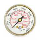 1.5"-4,000psi Pressure Ga-Sngl Scale- 1/8" Brass Inlet