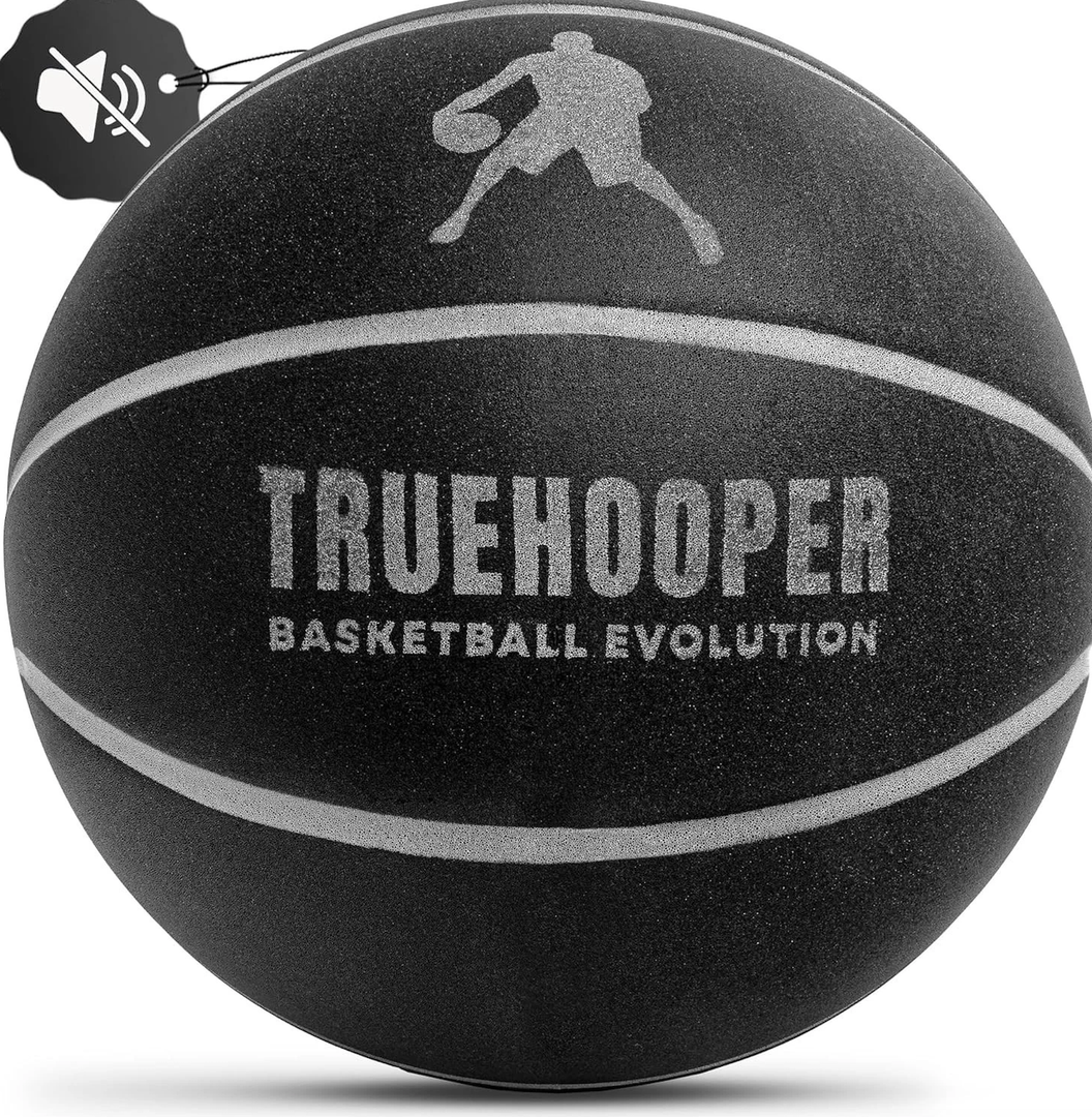 Silent Basketball Size 7 (29.5") Upgrade Dribble Dream Si-Lent Basketball, Foam Basket-Ball No Noise, Quiet Basket-Ball Dribbling Indoor, Training Ball for Indoor Activities, Gift for Youth (Black)