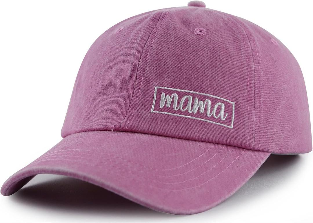 Funny Embroidered Mama Hat for Women, Adjustable Cotton Mom Birthday Gifts Baseball Cap