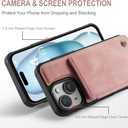 Vinich for iPhone 14 Plus Wallet Case with Card Holder, RFID Blocking Credit Slots Kickstand Shockproof Phone Cover Fit for iPhone 14 Plus 6.7" Rose Pink
