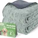 LOOBANI Washable Pee Pads for Dogs: 2 Pack Super Absorbent Reusable Puppy Pads, Leakproof and Waterproof Dog Training Pads Whelping Pads for Potty, Floor, Crate, Couch Bed and Travel, 36"x24" (Green Dog Element)