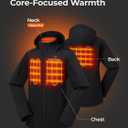 ORORO Upgraded Women's 4-Zone Heated Jacket with Heated Collar, Heated Coat with Detachable Hood (XXL)