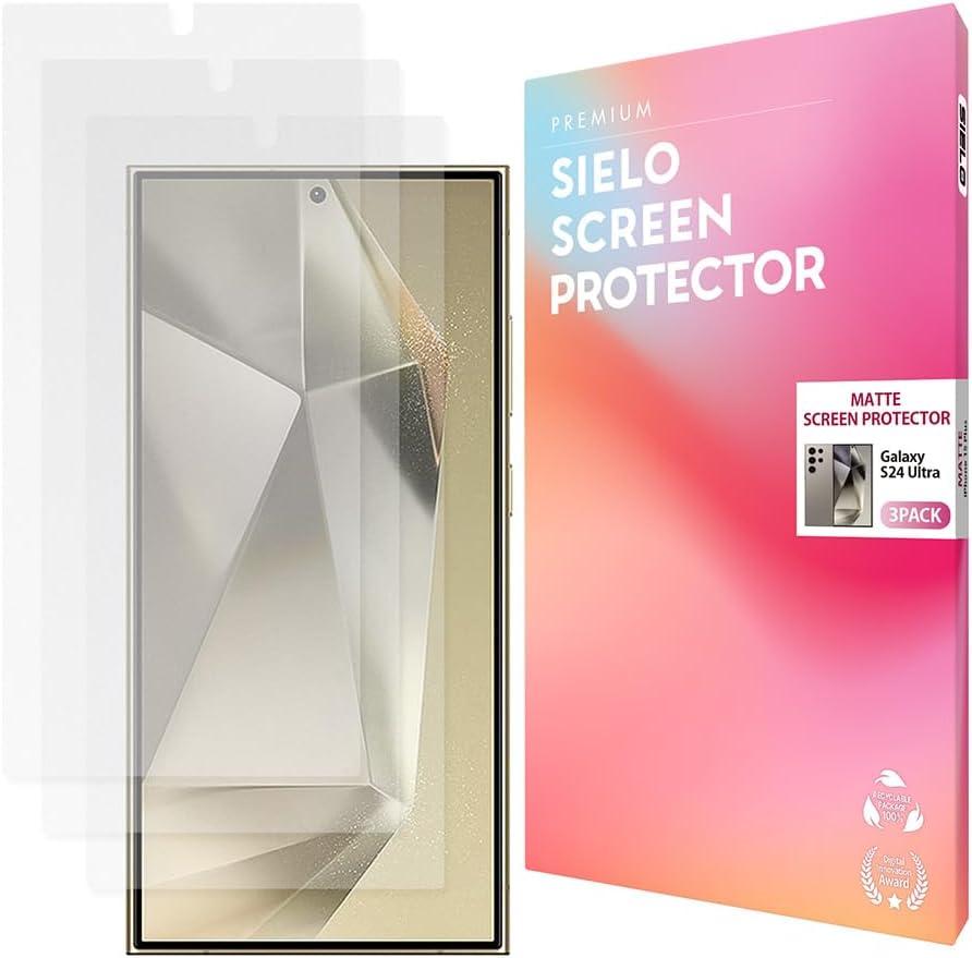 SIELO [3PACK Matte Screen Protector for Samsung Galaxy S24 Ultra [Anti Glare, Anti-Scratch, Anti-Fingerprint, Smooth as Silk, Paperfeel, Eye Protection]