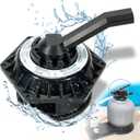 272531 Hi-Flow 6-way Multiport Top Valve Compatible with Pentair Sand Dollar Pool and Spa Sand Filters, 1-1/2 inch Clamp Style Valve, Replace 262504 262505 262506, 1.5 Inches