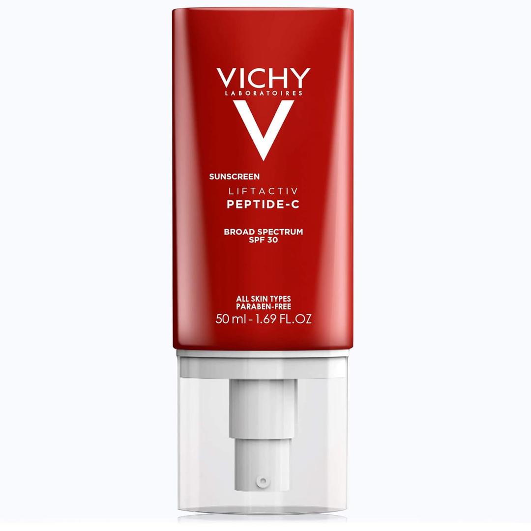 Vichy LiftActiv Peptide-C Face Sunscreen Moisturizer with SPF 30, Anti Aging Face Cream with Peptides & Vitamin C, Skin Brightening for Dark Spots and Age Spots, Moisturizing Sun Protection