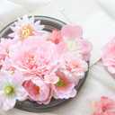 Floroom Mini Artificial Flower Heads Pink & Blush Fake Peony Daisy Rose Multicolor Small Faux Silk Flower Heads for Cake Craft Garland Wedding Party Graduation Cap DIY Home Decoration, 0.8"-3.6"