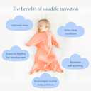 SleepingBaby Bamboo Zipadee-Zip Transition Swaddle - EverSoft Starfish Design Breathable Wearable Blanket with Two-Way Zipper, Small (4-8 months), Peach Fuzz