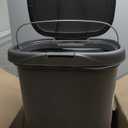 Rubbermaid Spring Top Trash Can with Lid 13 Gallon Gray Plastic Garbage Bin for Home/Kitchen/Office/Garage