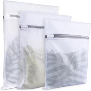Mesh Laundry Bags for Delicates, 3 Pack Laundry Bags Mesh Wash Bags in 3 Sizes(1 Large, 1 Medium, 1 Small), Durable and Gentle Lingerie Bags for Washing Delicates, Garment Bag for Washing Machine
