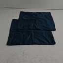 18x18 Teal Throw Pillow Cases: 2 Pack Original Striped Velvet Square Decorative Pillow Covers for Farmhouse Couch