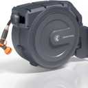 Giraffe Tools AW30 Retractable Garden Hose Reel 5/8inch x 62ft Hose Reels for Outside, with 9- Function Sprayer Nozzle, Any Length Lock/Slow Return System/Wall Mounted/180Swivel Bracket