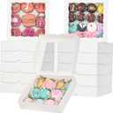 TEMLQPACK 15pcs 8x8x2 Inches White Bakery Boxes for Christmas - Cookies, Chocolate Covered Strawberries, Cakesickles, Brownies, Chocolate Truffles