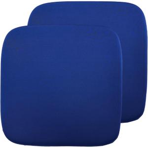 Non-Slip Navy Blue Square Seat Cushions Set of 2 - Comfortable Chair Pads with Removable Cover (15"x15"x1.7") for Kitchen, Office, Car & Indoor Use