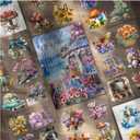 3 x MARCADORUS Scrapbook Stickers, 20 Sheets Flower Stickers, Scarpbook Supplies Tulips, Roses, Rabbits, Birds & Floral Illustrations for Planners, Journaling Supplies for Holidays & Occasions. (5.7 x 8.2 Inch, 20 Sheets, Cozy Blue)