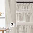 Gwine Natural Short Curtains 45 Inch Length for Living Room, Light Filtering Faux Linen Textured Window Curtain Drapes, Farmhouse Small Window Drapes for Bedroom, 30Wx45L inch, 2PCS