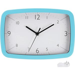 PATIKIL 11 Inch Rectangle Wall Clock, Silent Non-Ticking Modern Wall Clocks Quartz Battery Operated Decorative for Office, Bedroom, Living Room, Library, Blue